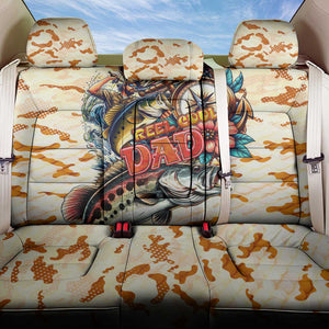 Bass Fishing Reel Cool Dad Back Car Seat Cover Tropical Vintage