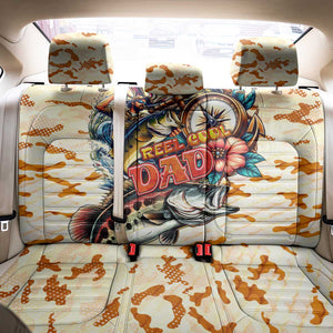 Bass Fishing Reel Cool Dad Back Car Seat Cover Tropical Vintage