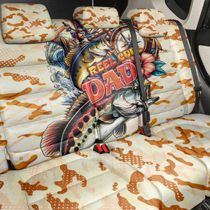 Bass Fishing Reel Cool Dad Back Car Seat Cover Tropical Vintage