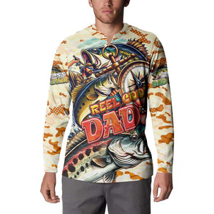 Bass Fishing Reel Cool Dad Button Sweatshirt Tropical Vintage