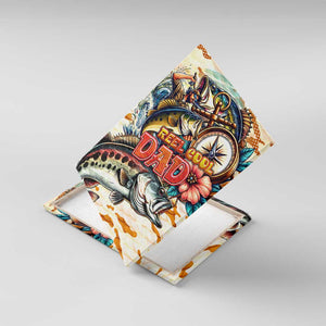 Bass Fishing Reel Cool Dad Canvas Wall Art Tropical Vintage