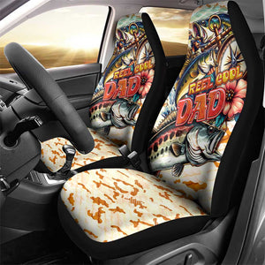 Bass Fishing Reel Cool Dad Car Seat Cover Tropical Vintage
