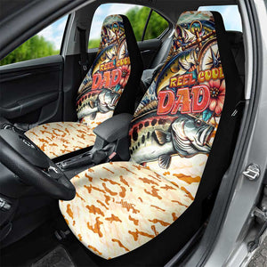 Bass Fishing Reel Cool Dad Car Seat Cover Tropical Vintage