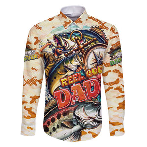 Bass Fishing Reel Cool Dad Family Matching Short Sleeve Bodycon Dress and Hawaiian Shirt Tropical Vintage