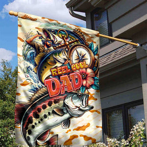 Bass Fishing Reel Cool Dad Garden Flag Tropical Vintage