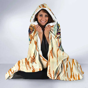 Bass Fishing Reel Cool Dad Hooded Blanket Tropical Vintage