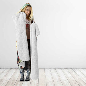 Bass Fishing Reel Cool Dad Hooded Blanket Tropical Vintage