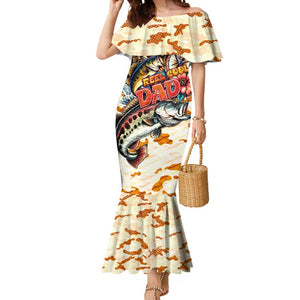 Bass Fishing Reel Cool Dad Mermaid Dress Tropical Vintage