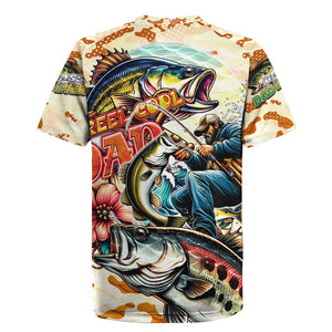 Bass Fishing Reel Cool Dad Rugby Jersey Tropical Vintage