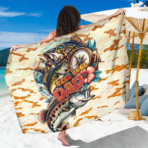 Bass Fishing Reel Cool Dad Sarong Tropical Vintage