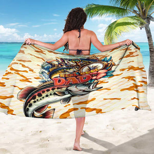 Bass Fishing Reel Cool Dad Sarong Tropical Vintage