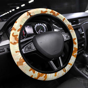 Bass Fishing Reel Cool Dad Steering Wheel Cover Tropical Vintage
