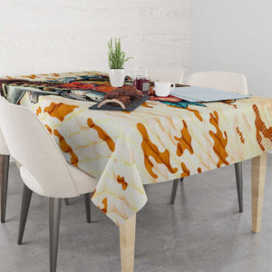 Bass Fishing Reel Cool Dad Tablecloth Tropical Vintage