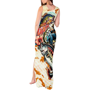 Bass Fishing Reel Cool Dad Tank Maxi Dress Tropical Vintage
