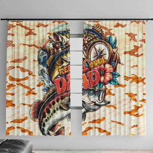 Bass Fishing Reel Cool Dad Window Curtain Tropical Vintage