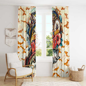 Bass Fishing Reel Cool Dad Window Curtain Tropical Vintage