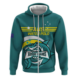 Custom Australia 2024 Water Polo Hoodie - Aussie Shark Design, Sporty Edition by Vibe Hoodie