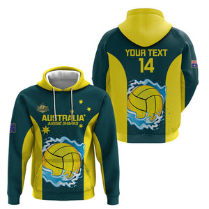 Custom Australia 2024 Water Polo Hoodie - Aussie Shark, National Colors, Edition by Vibe Hoodie