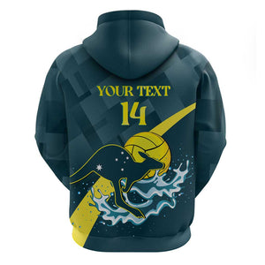 Custom Australia 2024 Water Polo Hoodie - Aussie Stingers Kangaroo, Sporty Edition by Vibe Hoodie