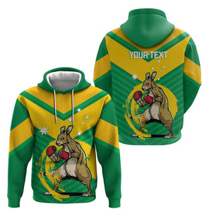 Custom Australia Hoodie - Boxing Kangaroo, Aussie Pride, National Colors by Vibe Hoodie