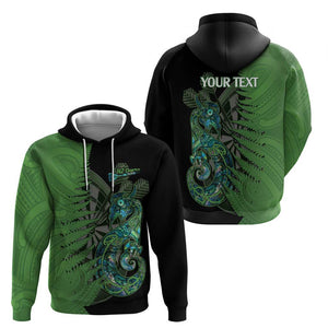 Custom New Zealand Darts Hoodie - Maori Fern, Manaia Tattoo Design by Vibe Hoodie