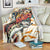 Bass Fishing Reel Cool Dad Blanket Tropical Vintage
