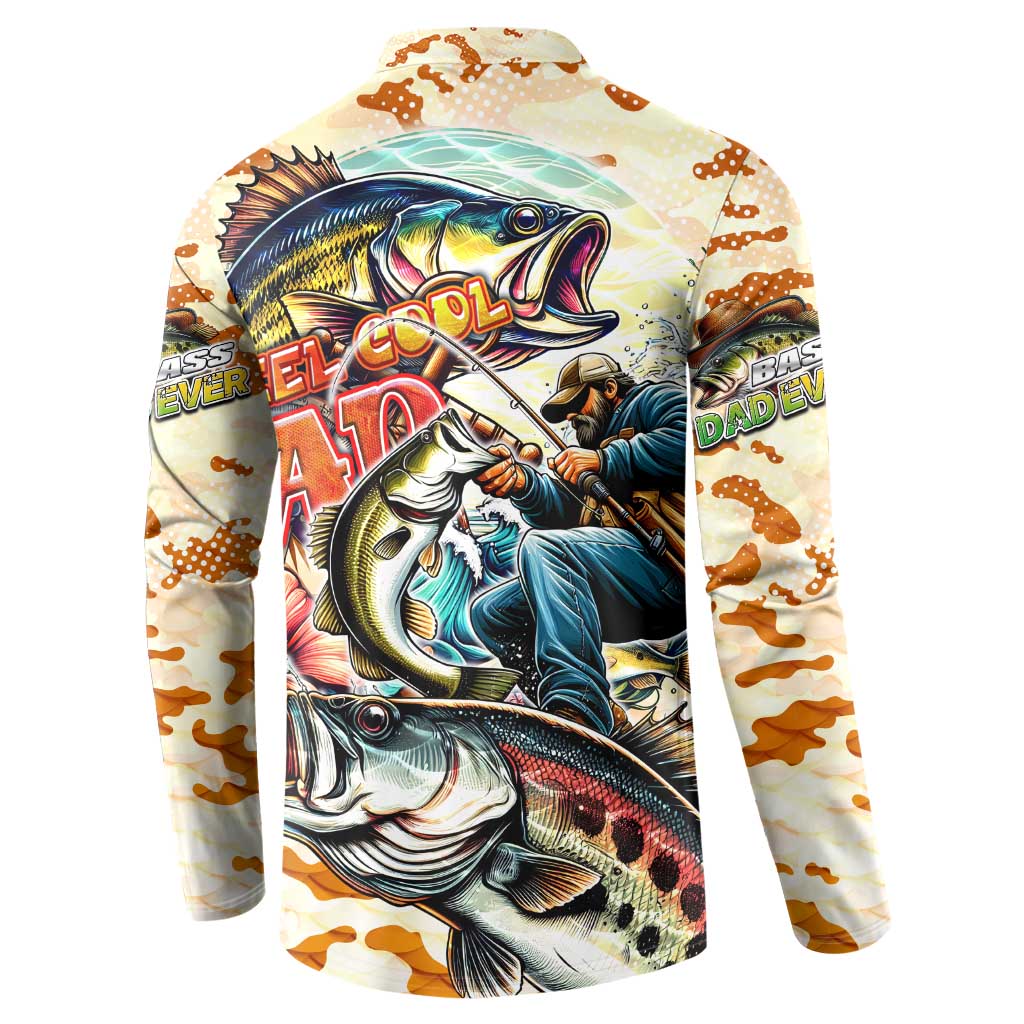 Bass Fishing Reel Cool Dad Button Sweatshirt Tropical Vintage