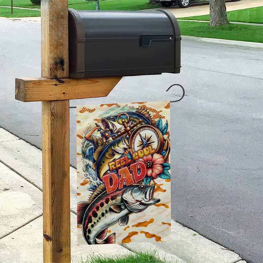 Bass Fishing Reel Cool Dad Garden Flag Tropical Vintage