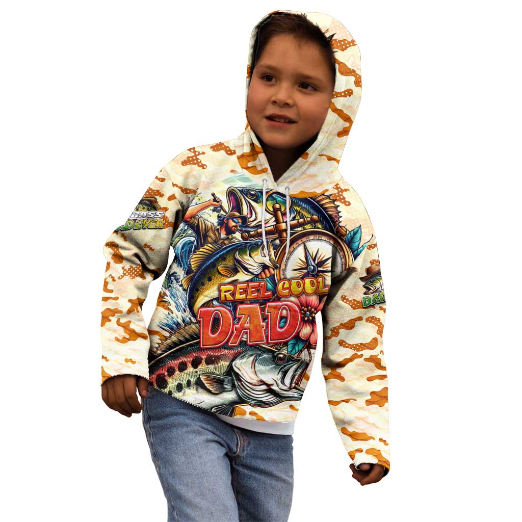 Bass Fishing Reel Cool Dad Kid Hoodie Tropical Vintage Vibe Hoodie