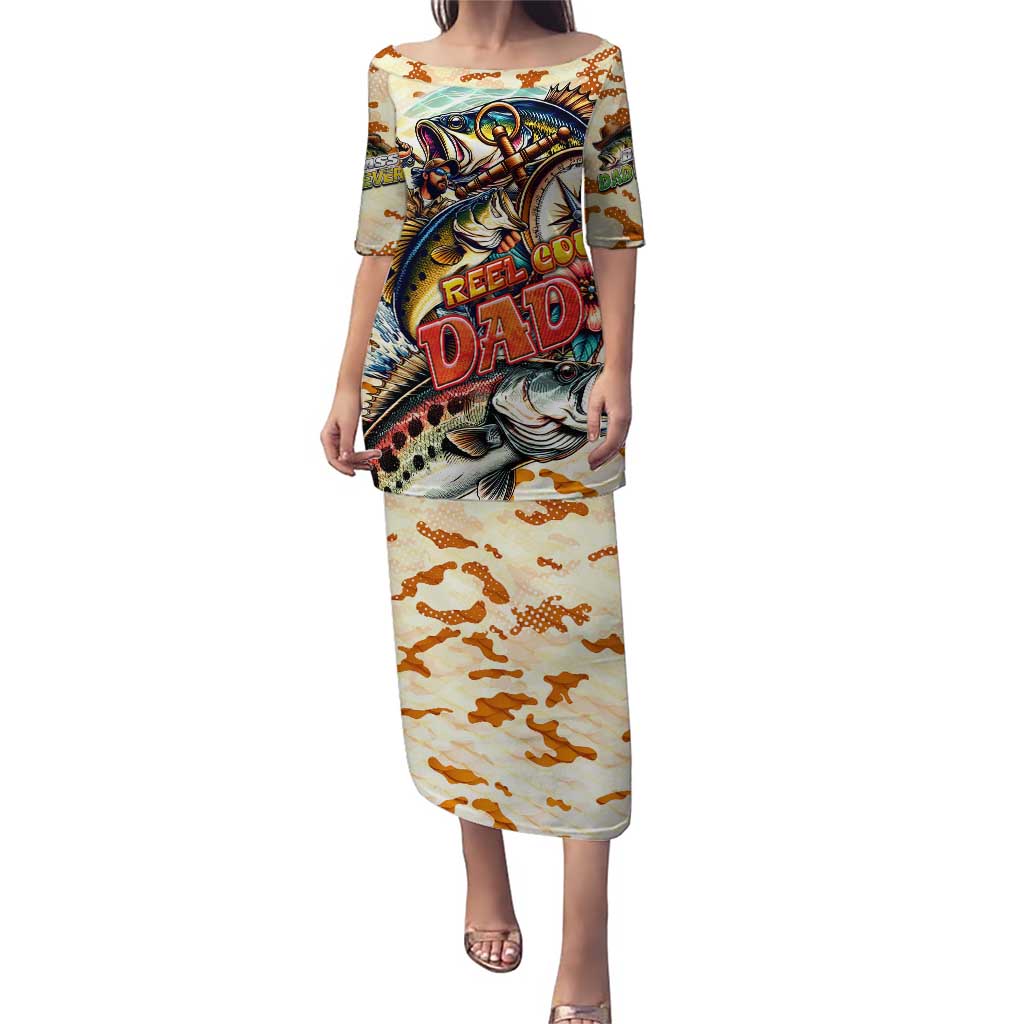 Bass Fishing Reel Cool Dad Puletasi Tropical Vintage