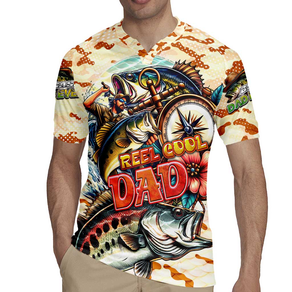 Bass Fishing Reel Cool Dad Rugby Jersey Tropical Vintage