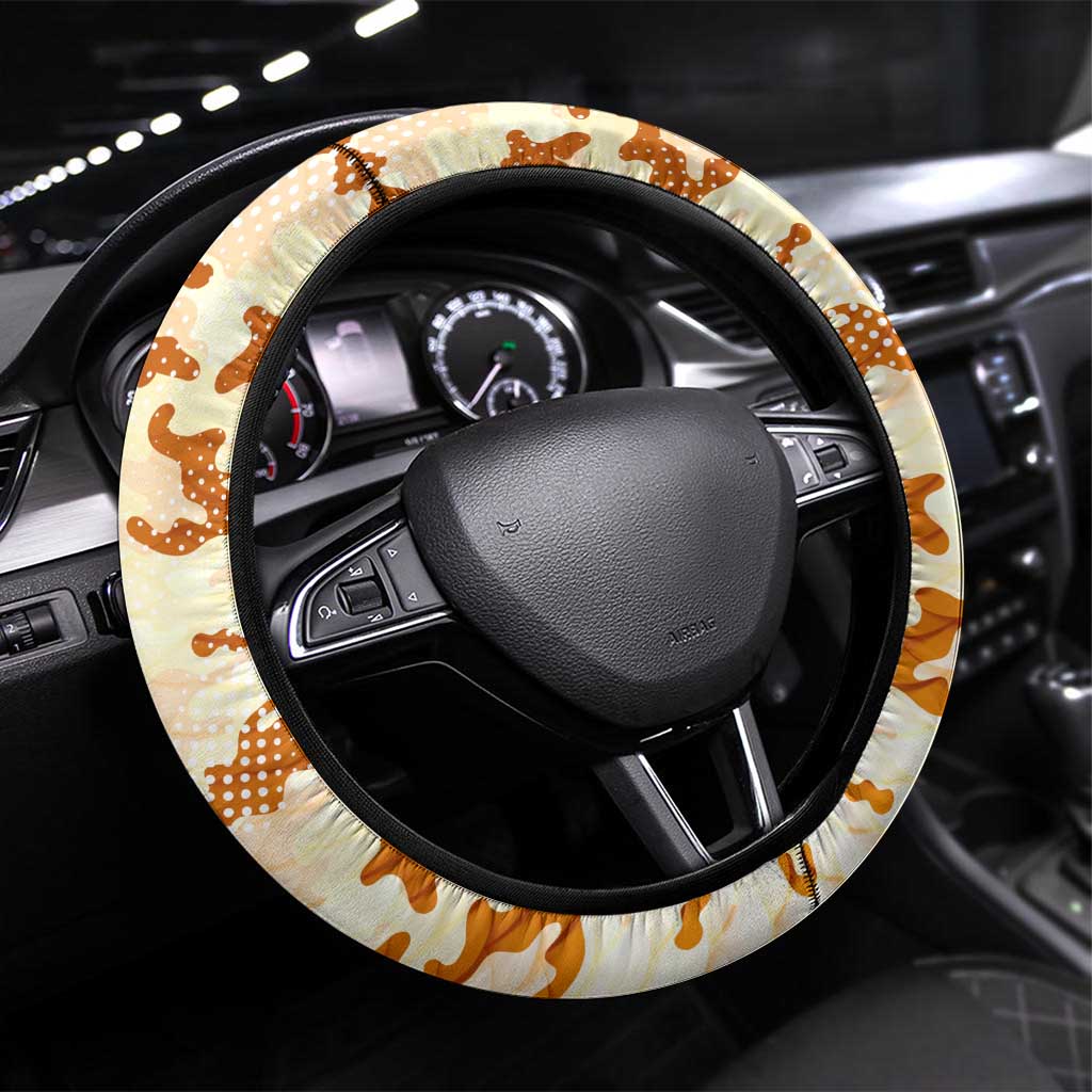 Bass Fishing Reel Cool Dad Steering Wheel Cover Tropical Vintage
