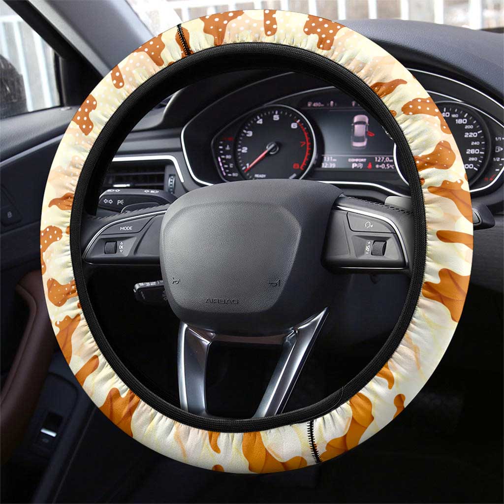Bass Fishing Reel Cool Dad Steering Wheel Cover Tropical Vintage