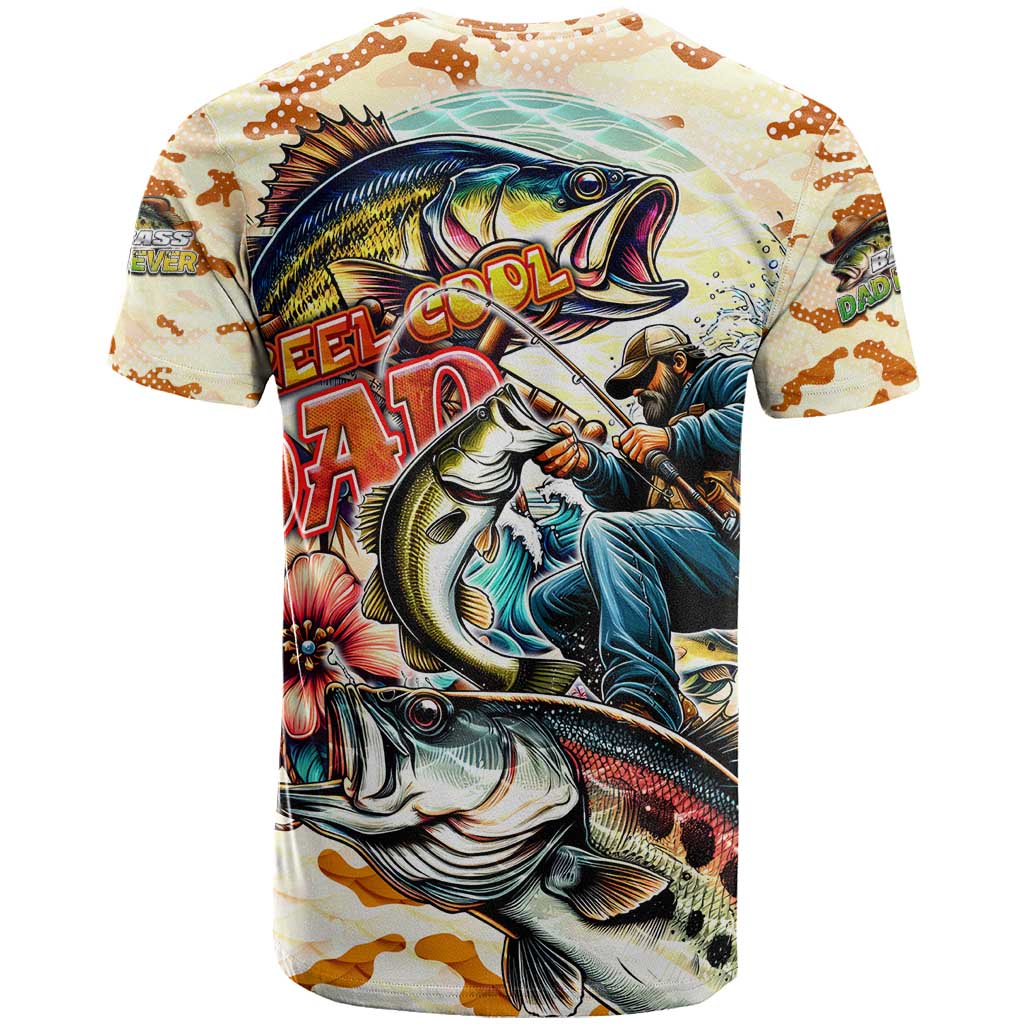 Bass Fishing Reel Cool Dad T Shirt Tropical Vintage
