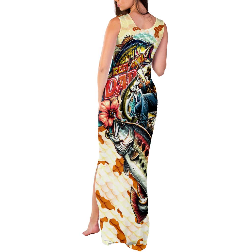 Bass Fishing Reel Cool Dad Tank Maxi Dress Tropical Vintage