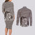 New Zealand Mother's Day Couples Matching Long Sleeve Bodycon Dress and Long Sleeve Button Shirt Maori Mo Toku Mama Silver Fern