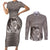 New Zealand Mother's Day Couples Matching Short Sleeve Bodycon Dress and Long Sleeve Button Shirt Maori Mo Toku Mama Silver Fern