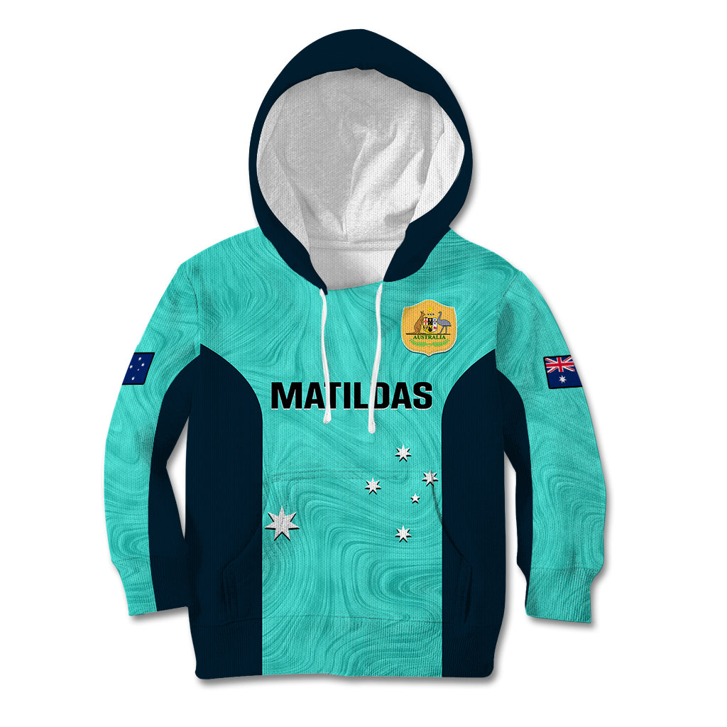 personalised-australia-soccer-kid-hoodie-turquoise-matildas-world-cup-2023-go-champions