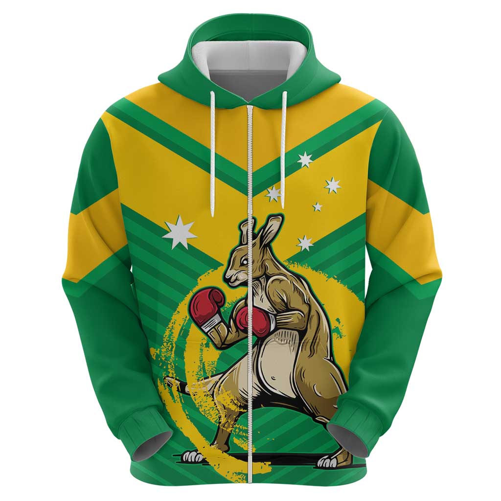 Custom Australia Hoodie - Boxing Kangaroo, Aussie Pride, National Colors by Vibe Hoodie