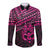 Personalised Matariki New Zealand Long Sleeve Button Shirt Maori New Year Tiki Pink Version LT14