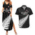 Custom New Zealand Silver Fern Cricket Couples Matching Summer Maxi Dress and Hawaiian Shirt Aotearoa Maori Go Black Cap