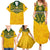 Custom Australia Matildas Family Matching Summer Maxi Dress and Hawaiian Shirt Polynesian Mix Gold Marble