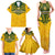 Custom Australia Matildas Family Matching Tank Maxi Dress and Hawaiian Shirt Polynesian Mix Gold Marble
