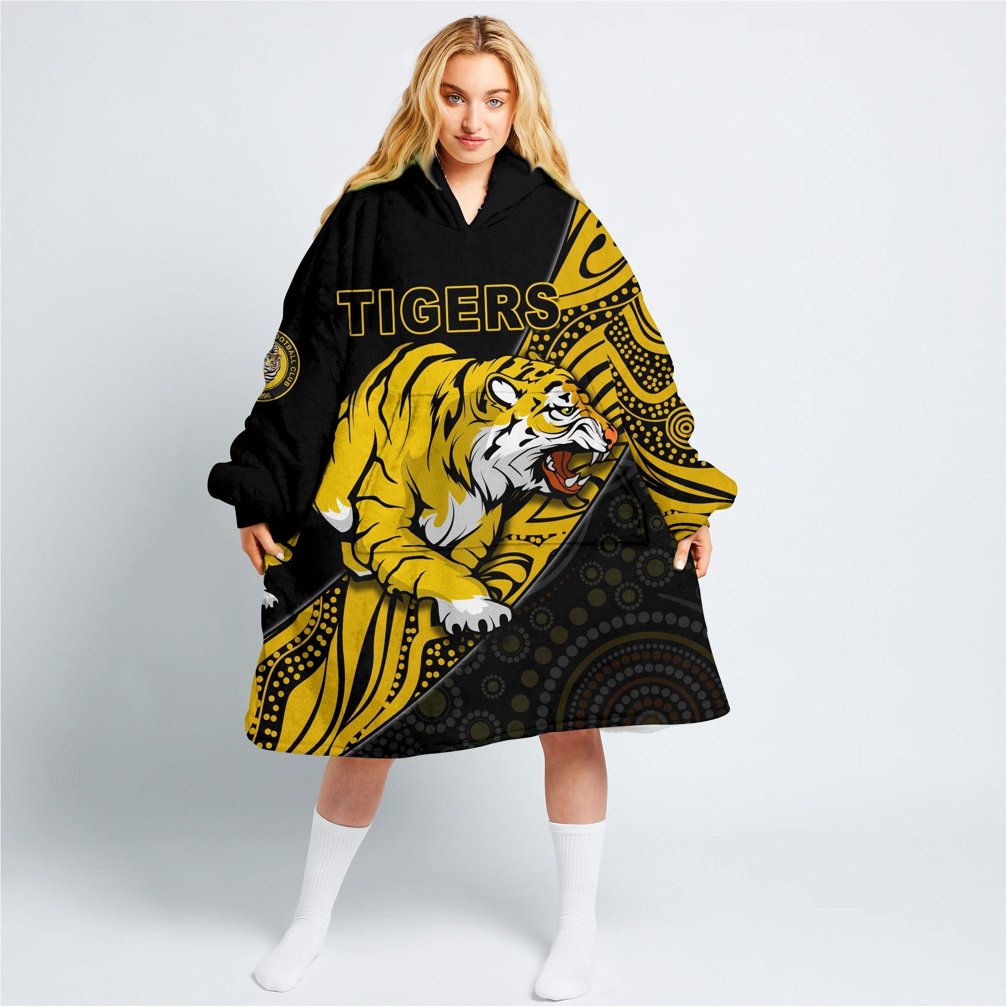 custom-personalised-boulder-city-football-club-wearable-blanket-hoodie-goldfields-football-indigenous-tigers