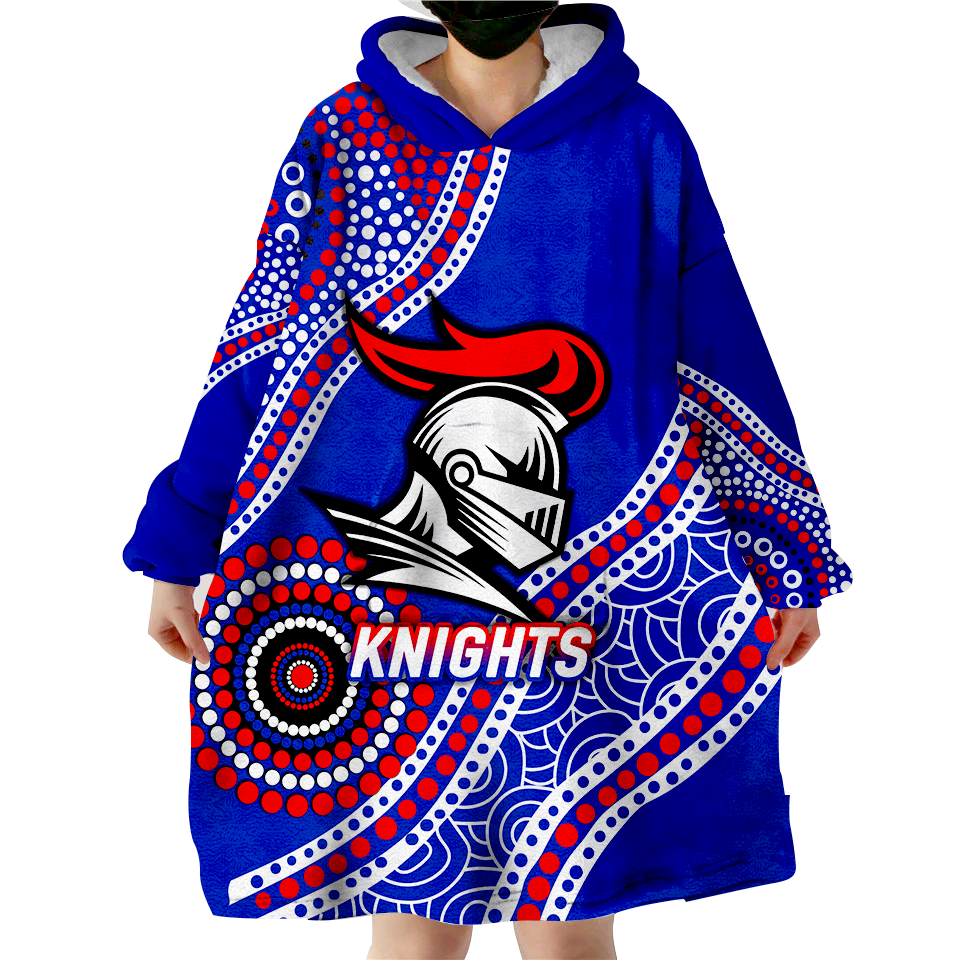 Knights Rugby 2022 Aboriginal Art Wearable Blanket Hoodie - LT12