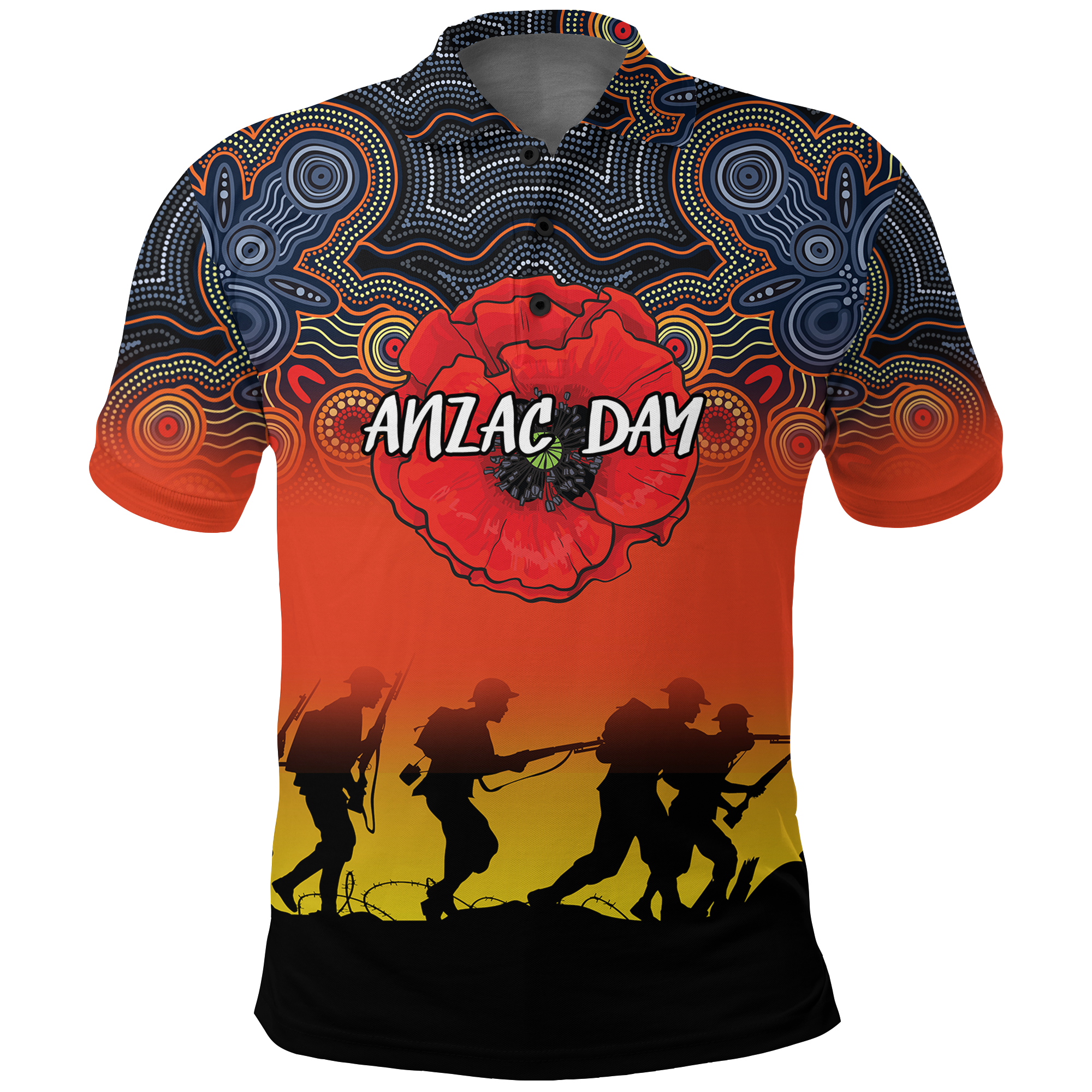 anzac-day-polo-shirt-aboriginal-dot-painting-art-lt12