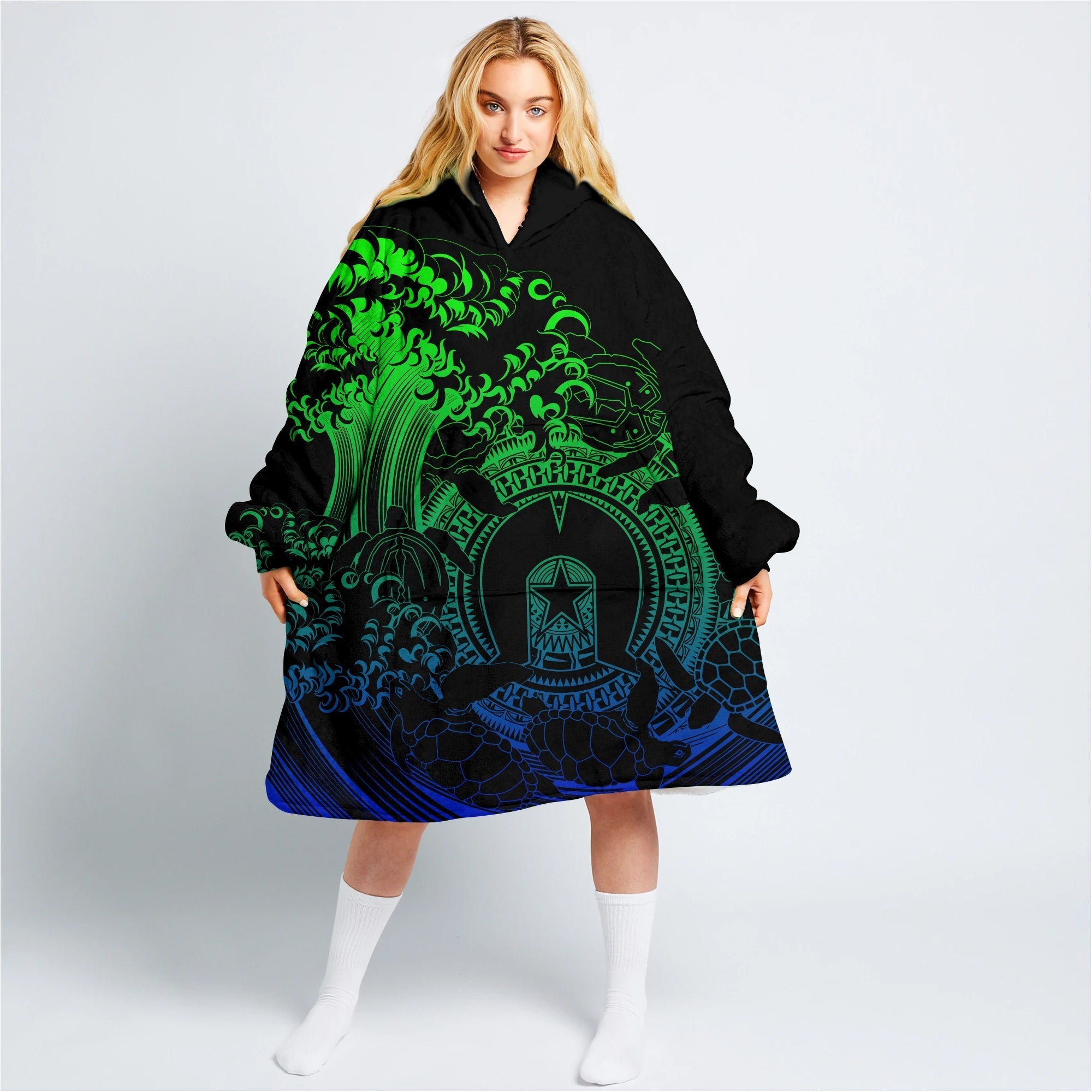 custom-personalised-oodie-blanket-hoodie-aboriginal-torres-strait-islands-in-wave-ver01-lt13