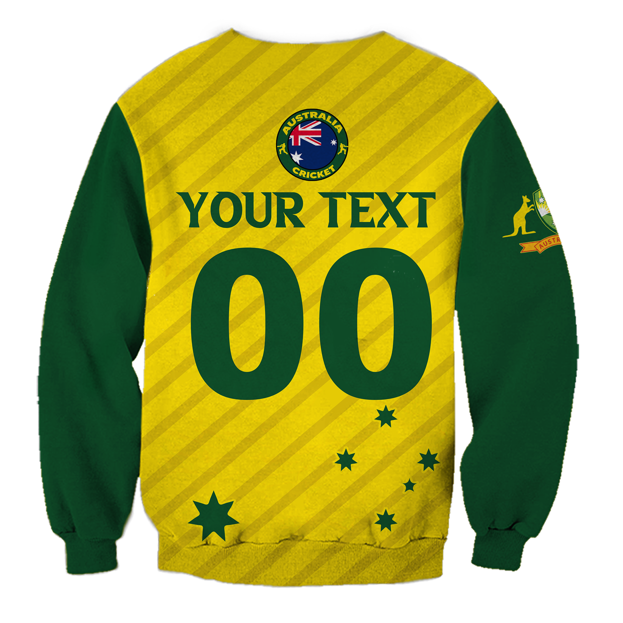 (Custom Personalised) Australian Cricket National Color Sweatshirt - LT12