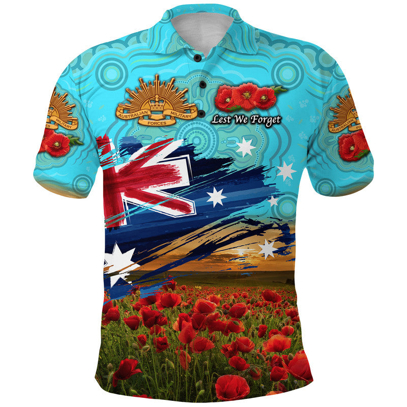 custom-personalised-australia-aboriginal-anzac-polo-shirt-poppy-vibes-blue-lt8