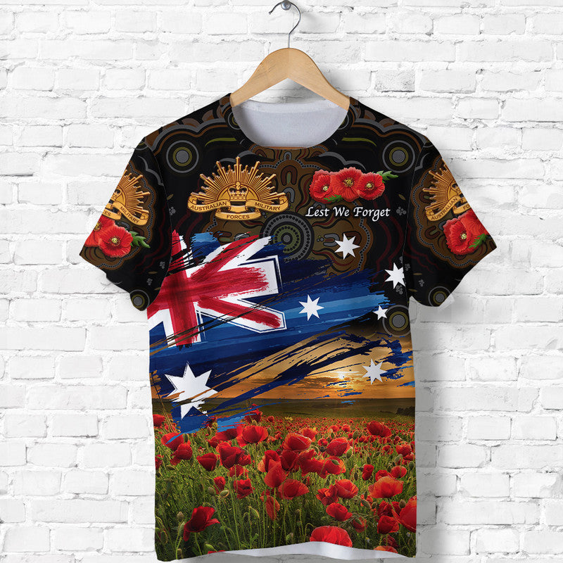 custom-personalised-australia-aboriginal-anzac-t-shirt-poppy-vibes-black-lt8